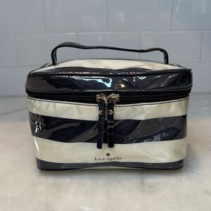 Kate Spade Cosmetics Bag Striped Travel Toiletry Cosmetic Case Pouch